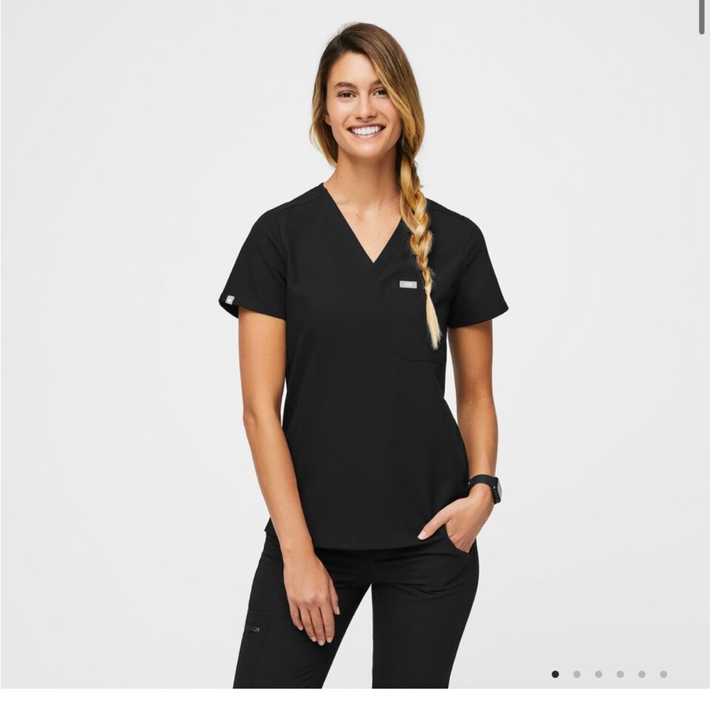 Figs Catarina One-Pocket Scrub Top - Black - XXL